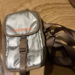 lululemon athletica Metallic Silver and Brown Belt Bag